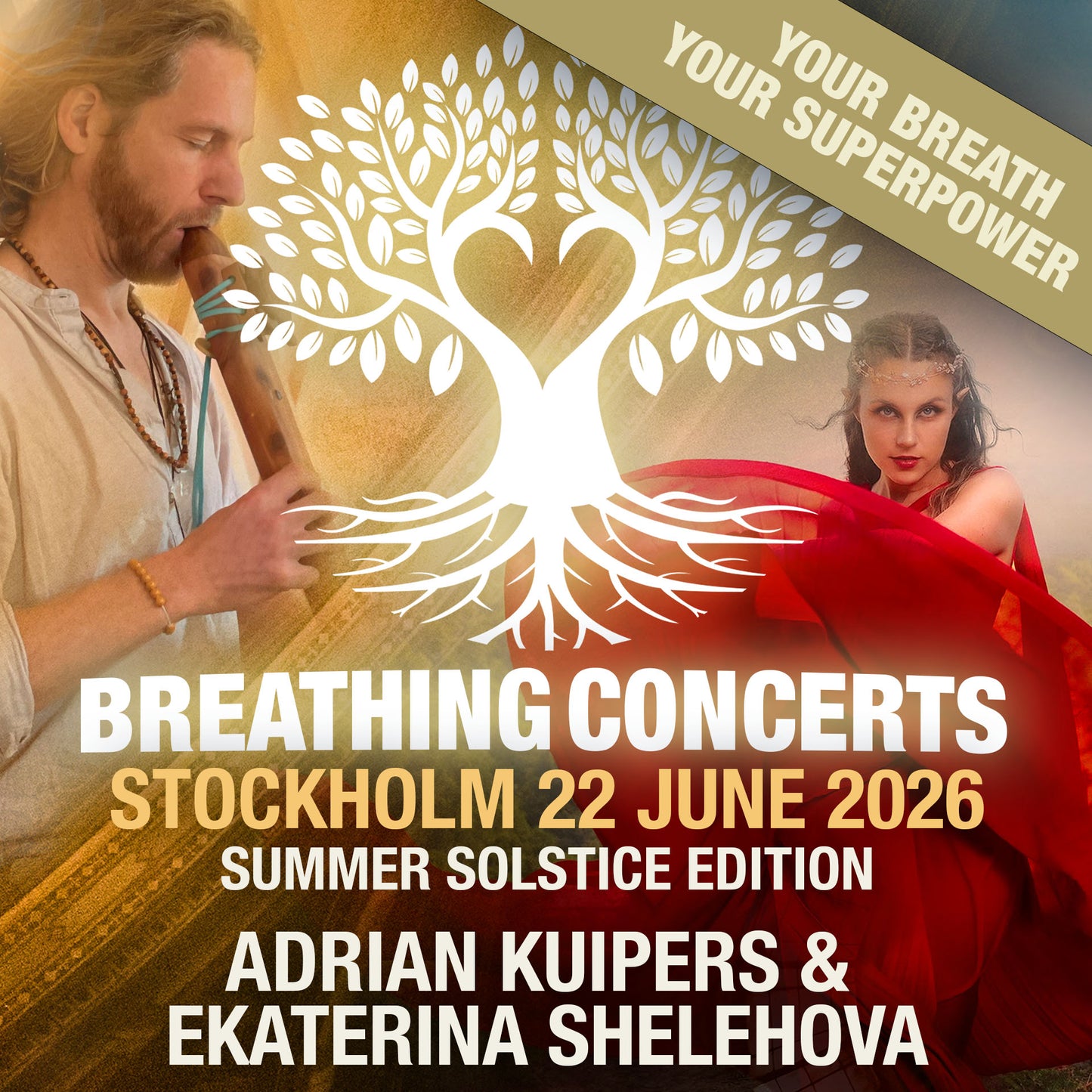 Breathing Concerts Adrian Kuipers & Ekaterina Shelehova - Summer Solstice Edition - 22 JUNE 2026 - Eric Ericsonhallen, Stockholm
